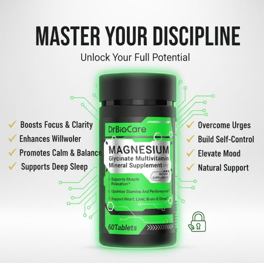 DrBioCare Reboot Magnesium+ – Calm Your Mind, Regain Energy & Focus Naturally,Dopamine Balance Support