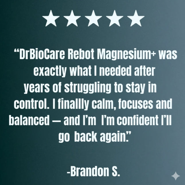 DrBioCare Reboot Magnesium+ – Calm Your Mind, Regain Energy & Focus Naturally,Dopamine Balance Support