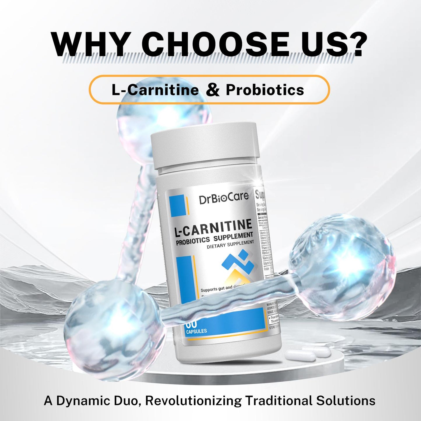 DrBioCare L-Carnitine Probiotics Supplement – Promote Energy & Gut Balance