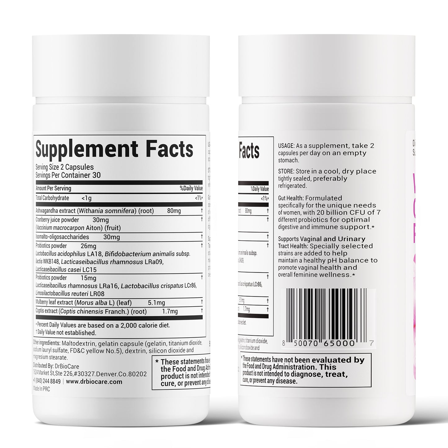 Drbiocare Women's Probiotics for Vaginal, Gut, Digestive & Immune Health