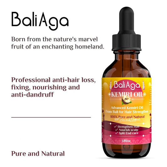 BaliAga Kemiri Oil – Organic Hair Care Essential Oil from Bali | Strengthen Hair, Nourish Scalp & Repair Split Ends