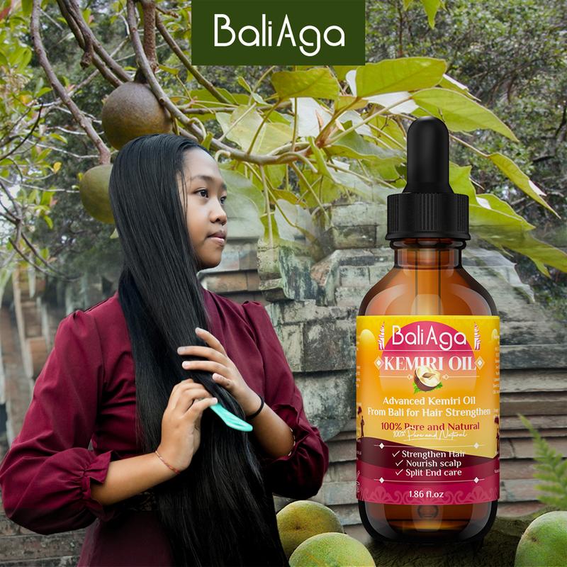 BaliAga Kemiri Oil – Organic Hair Care Essential Oil from Bali | Strengthen Hair, Nourish Scalp & Repair Split Ends