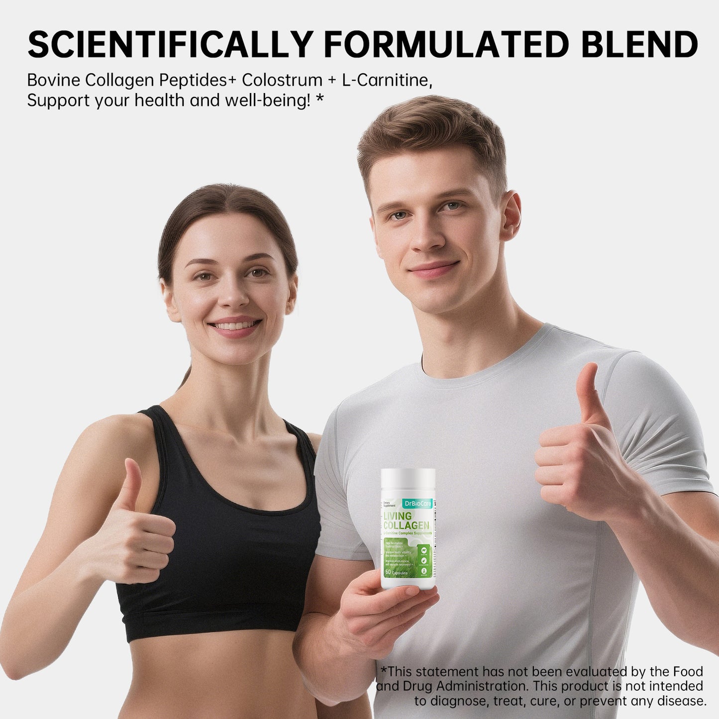 DrBioCare Collagen L-Carnitine Complex – Supports Skin Elasticity & Fat Metabolism