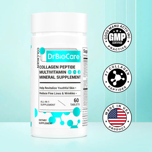 DrBioCare Collagen Peptides & Multivitamins – Skin, Hair & Nail Support Supplement