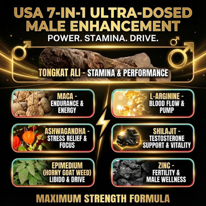 DrBioCare PEAK MODE™ 7-in-1 Male Vitality Supplement | Daily Energy & Stamina Support with Shilajit & Ashwagandha