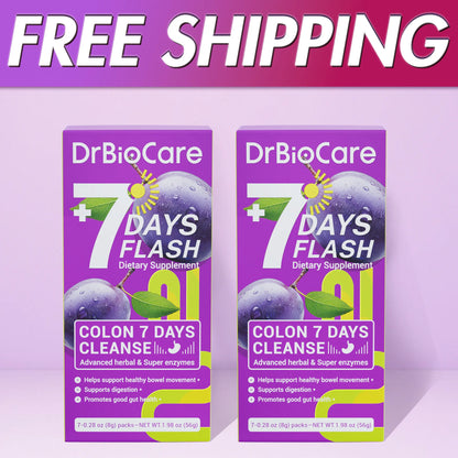 7 Days Flash — DrBioCare Super Enzyme Colon Cleanse & Detox with Probiotics for Digestive Health & Regularity