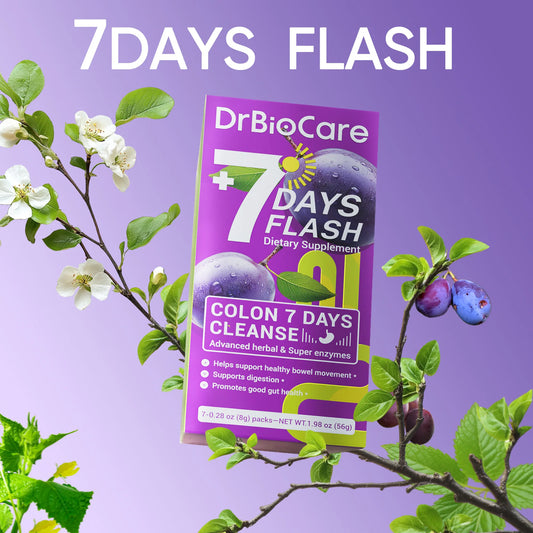 7 Days Flash — DrBioCare Super Enzyme Colon Cleanse & Detox with Probiotics for Digestive Health & Regularity